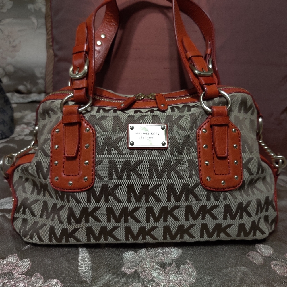 Michael Kors canvas and leather purse